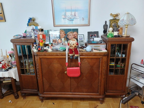 Image 1 of Dressoir/buffetkast met vitrines, historiserend/art nouveau