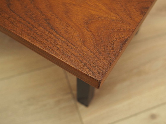 Danish Teak Veneer Coffee Table on Metal Legs, 1960s – Wood (photo 8 of 9)