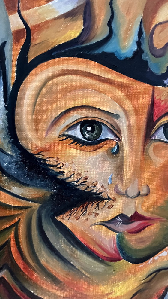 Image 1 of Dipinto originale - Gunay Baytarova - Ritratto astratto (80 x 60 cm)