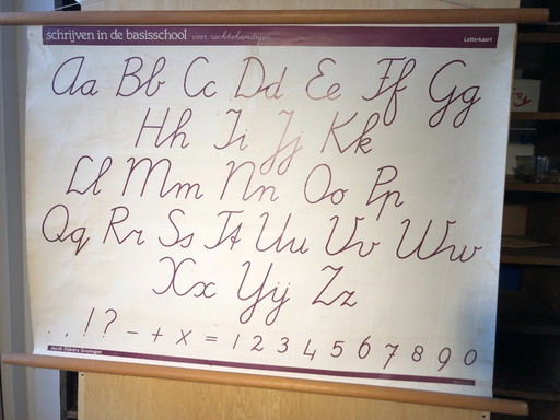 Tabella scolastica vintage per la scrittura - 90 x 70 cm, fronte-retro