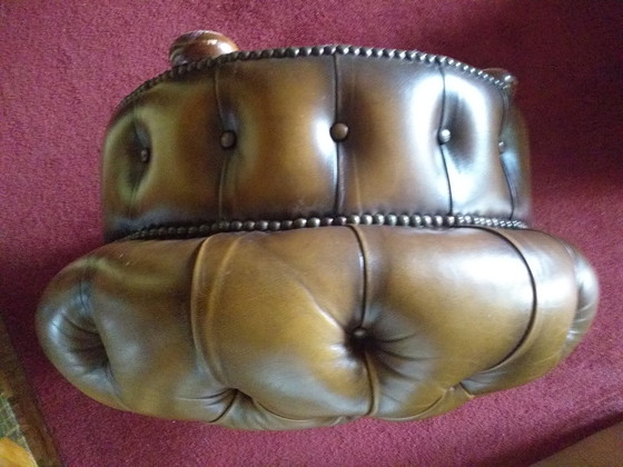 Image 1 of Vintage Chesterfield mushroom poef