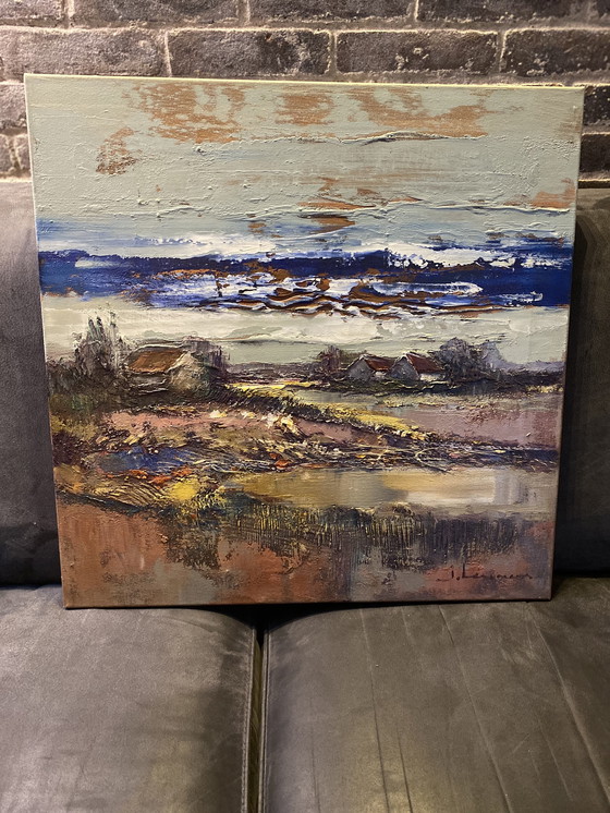 Image 1 of Paisaje de naturaleza muerta firmado