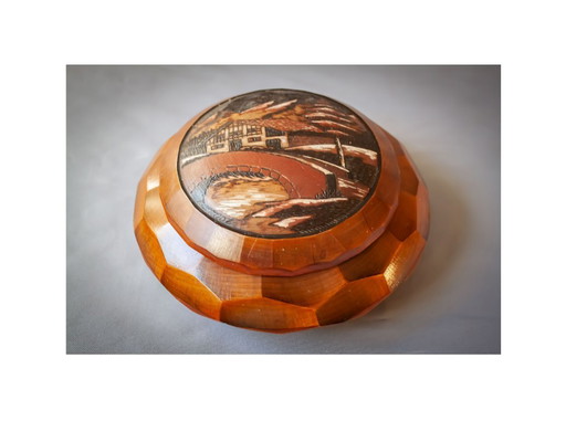 Handcrafted wooden box, carved and decorated, made in France. Jewelry box. Multipurpose box.