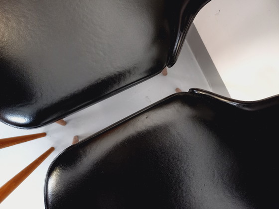 Image 1 of Set di 6 sedie vintage Baumann Essor in legno di faggio e skai degli anni '60