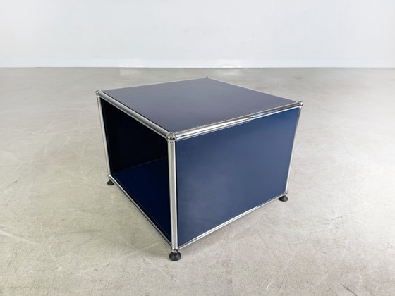 Image 1 of USM Haller coffee table Fritz Haller steel blue side table sideboard