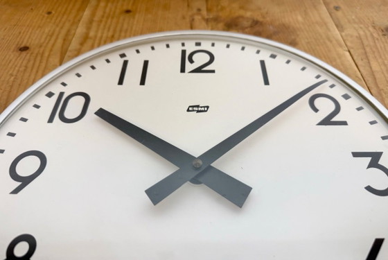 Image 1 of Reloj de pared antiguo de plata de ESMI, década de 1980.