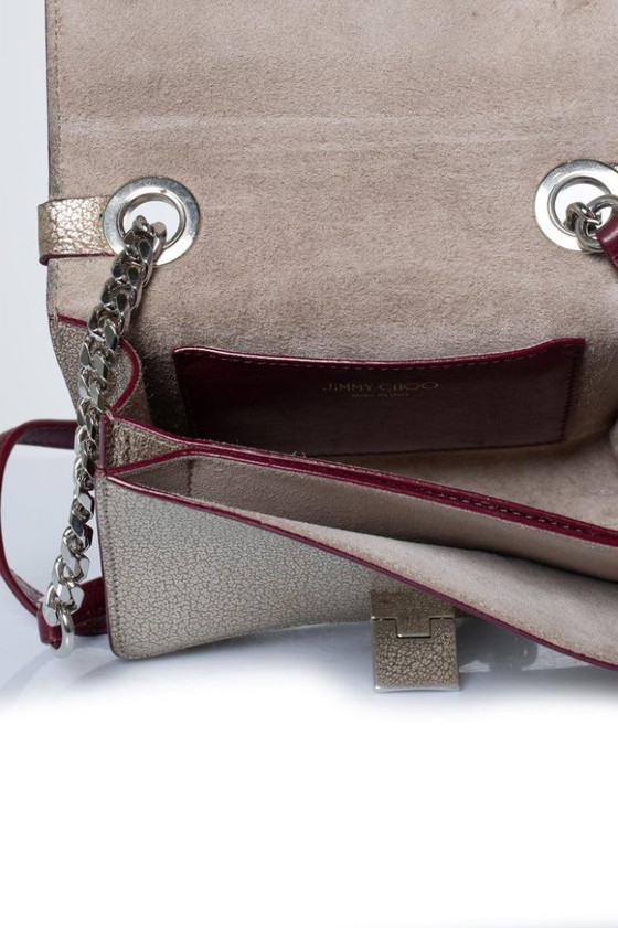 Image 1 of Borsa a tracolla Jimmy Choo modello Rebel in pelle rosa.