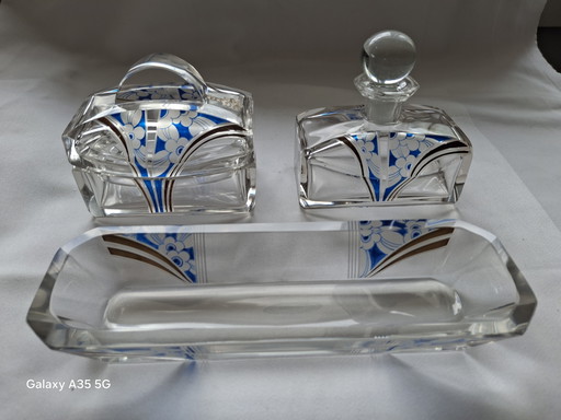 Art Déco Frisiertisch-Set 3-tlg. • Böhmen / Karl Palda Stil • ca. 1930