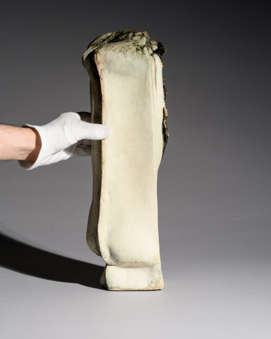 Image 1 of Uta Falter-Baumgarten Signed Studio Ceramic Brutalist Sculpture, Germany 1989 – Monumental Hand-Built Ceramic Object