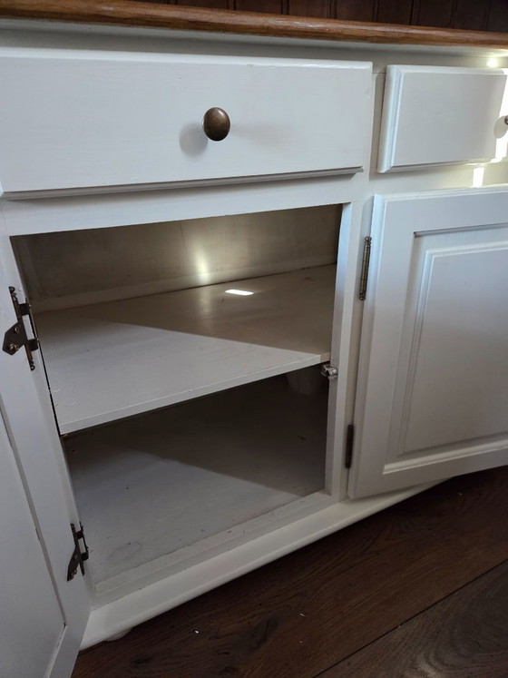 Image 1 of French Provençal or Rustic Farmhouse Buffet and Display Cabinet