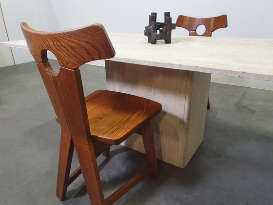 Image 1 of Brutalistische Eichenstühle 1960er Jahre braun