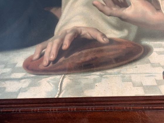 Grande stampa incorniciata dell'Ultima Cena dopo Adolph Schmitz | Cristo e San Giovanni | Arte murale (foto 5 di 15)