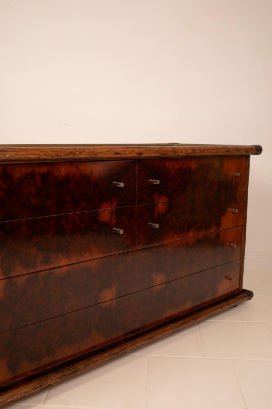 Alberto Smania Marango Cassettiere in radica e bambù Studio Smania – Leather, Brass, Italian Design (photo 14 of 26)