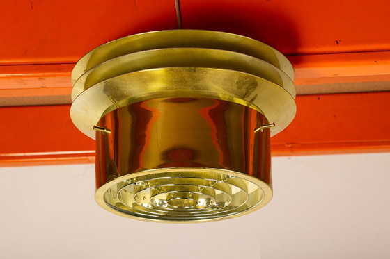 Image 1 of Pair of Danish ceiling lights in Brass model T742 by Hans Agne Jakobson 1960.