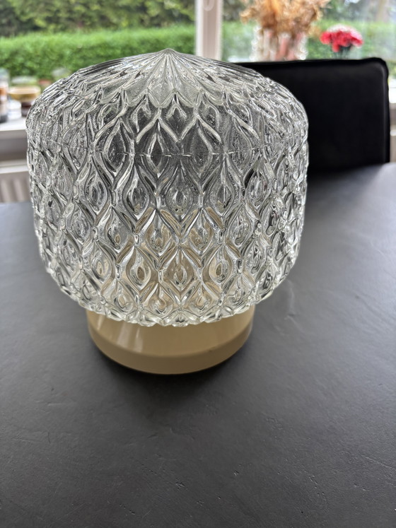 Image 1 of Plafonnier vintage en verre / lampe de plafond en verre