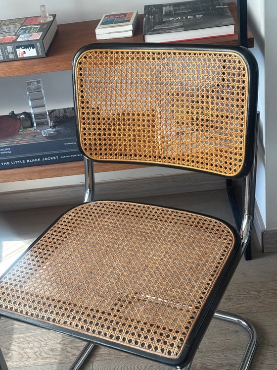Breuer B32 Édition Thonet 1983 – Chaises de salle à manger, Metal, Rattan (photo 4 of 8)