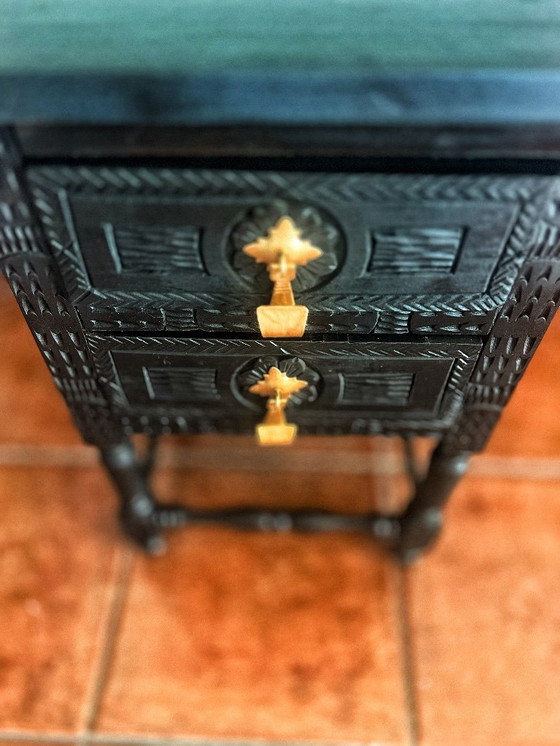 Image 1 of Mesa Auxiliar nogal 1940 - Restaurada