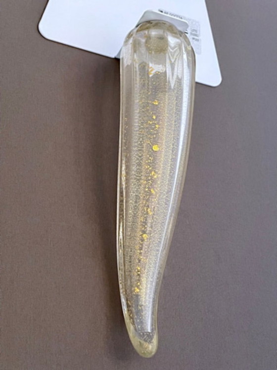 Image 1 of Paire d'appliques murales Vistosi en verre de Murano, verre doublé et inclusions dorées, vintage années 1970/1980
