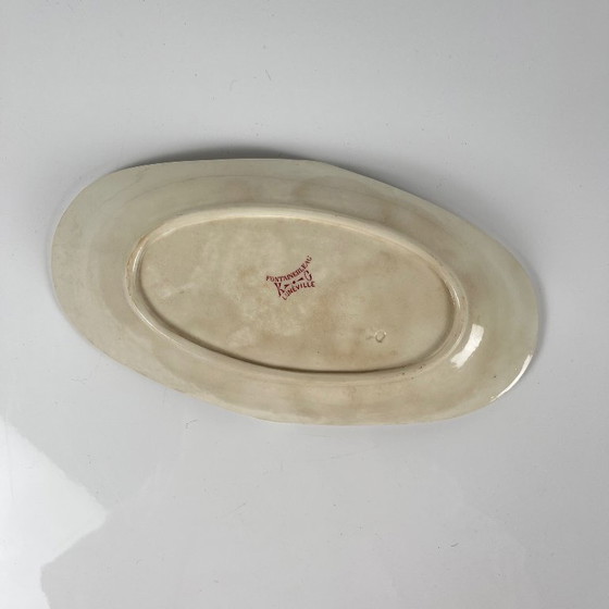 Image 1 of Piatto da portata ovale con manico laterale, KG Lunéville, Ironstone, "Fontainebleau", rosa, XIX secolo