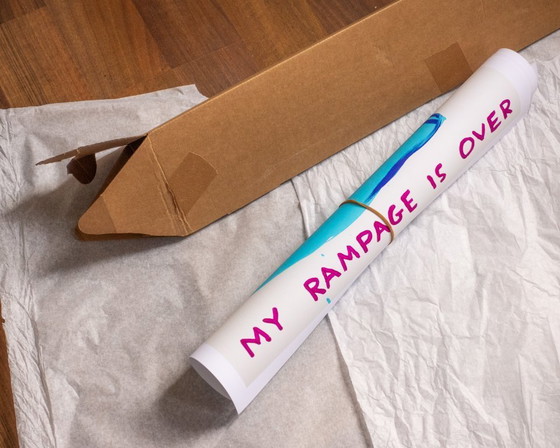 Image 1 of Ich muss bleiben. Mein Amoklauf ist vorbei. – David Shrigley – Poster 50 × 70 cm