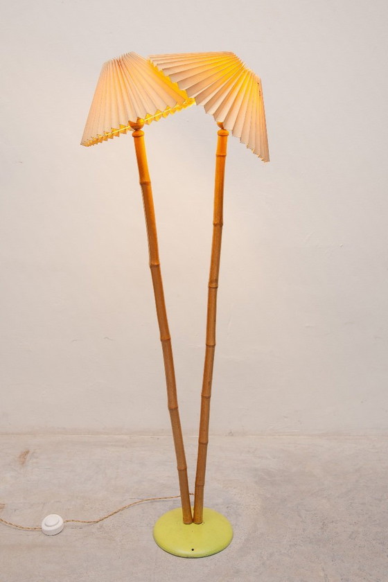 Image 1 of Lampadaire en bambou français des années 1950