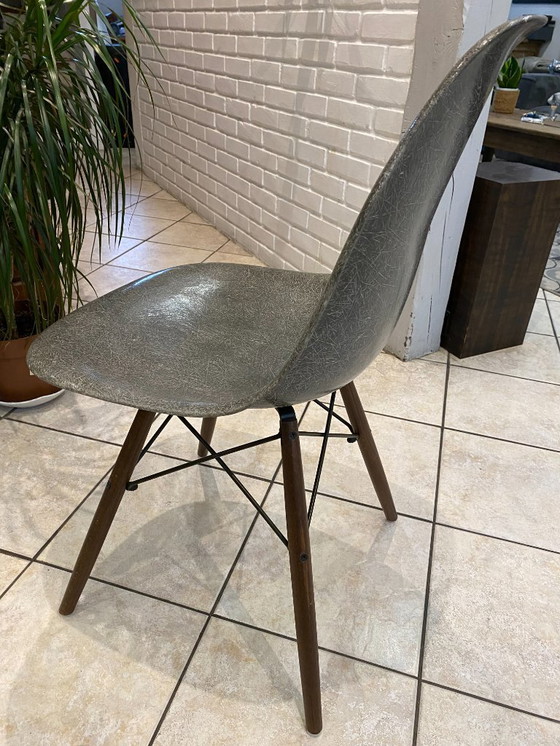 Image 1 of Sedia DSW, fibra grigio elefante, noce tassello, Eames Herman Miller vintage 1950
