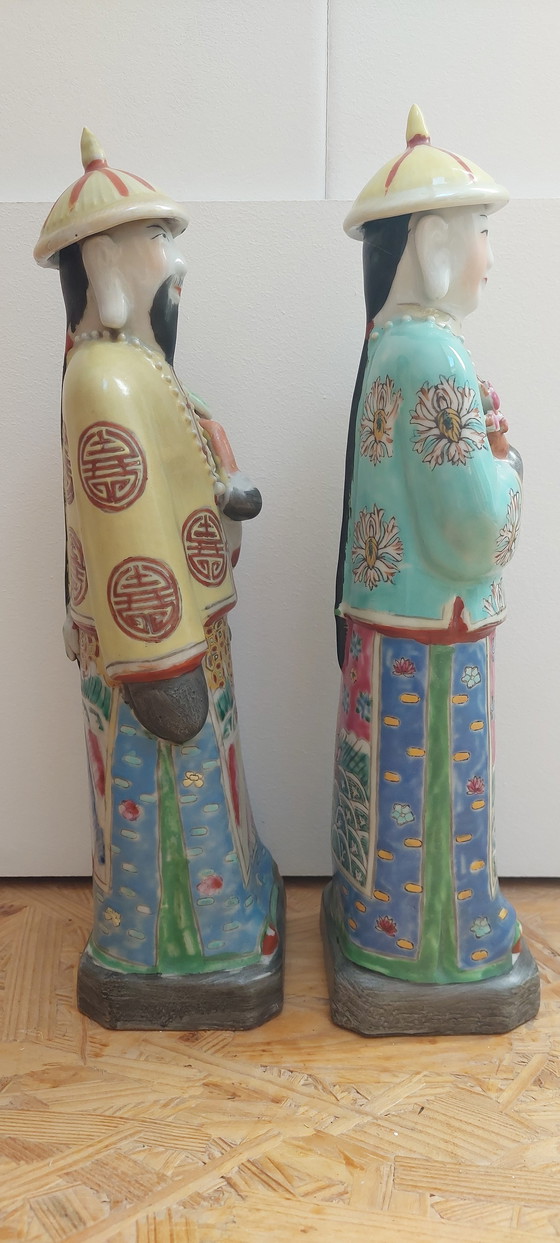 Image 1 of 2 chinese figuren in geglazuurd keramiek 