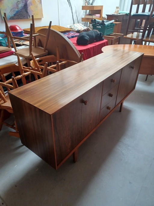 Buffet bas Mid-Century Modern avec grain de bois, années 1960