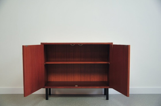 Vintage Teakhouten Kast Blokgrepen – Kasten, Metal, Wood (photo 6 of 6)