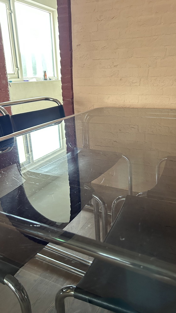 Image 1 of Mesa de comedor Tacke cromada con 4 sillas réplica de Mart Stam