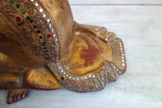 Image 1 of Statue of a Burmese Buddhist monk in prayer, 19th century #2