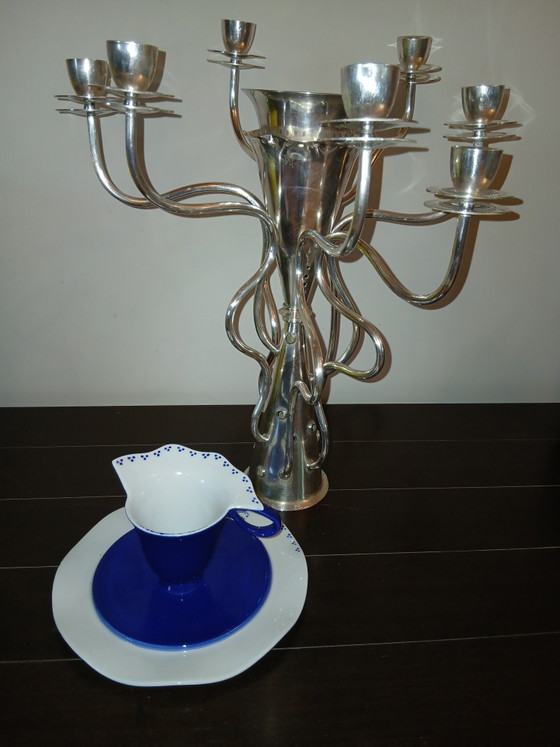 Image 1 of Kop en Schotel "Albertine" - Bořek Šípek voor Royal Delft (jaren 80)