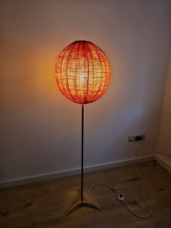 Rare lampadaire du milieu du siècle attribué à Hans Agne Jakobsson – Hans-Agne Jakobssen, Brass, Wool (photo 7 of 15)