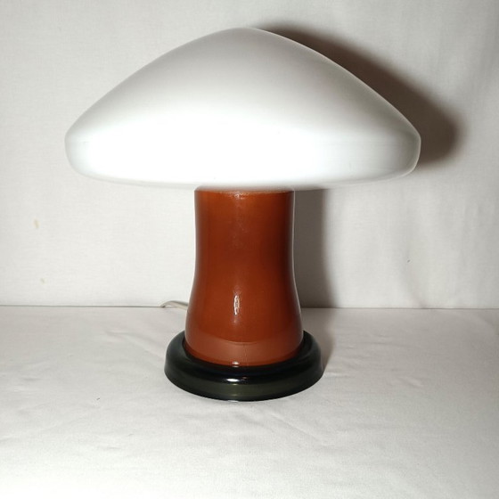 Image 1 of Vintage Gorlitz glazen paddenstoellamp, Karin Korn Design, Mid-Century Modern