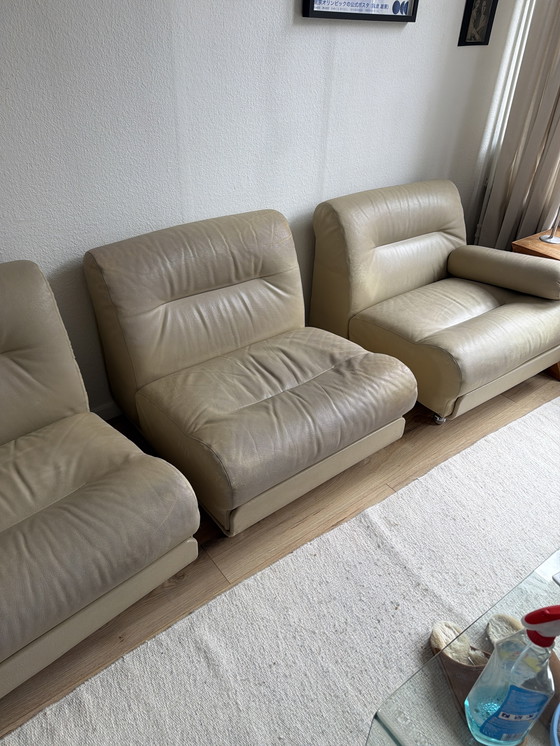 Image 1 of Vintage leather sofa cream