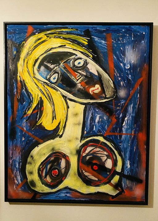 El Mora « Je suis si innocent » - peinture à l'huile - encadrée 84x104