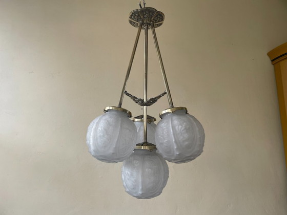 Image 1 of Ceiling lamp Hanging lamp Cherrier & Besnus art deco French