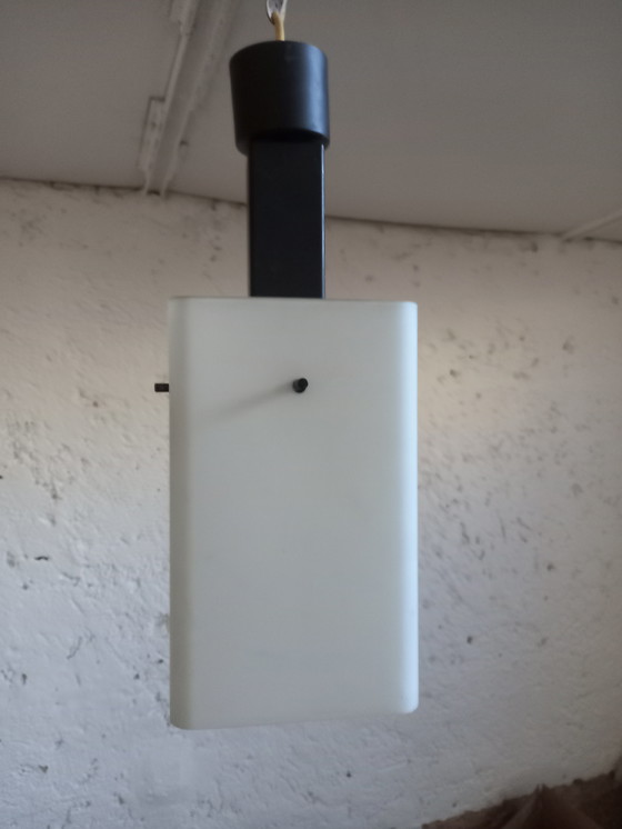 Image 1 of Opaalglazen kroonluchter uit de jaren 60, gemaakt door Stilux 