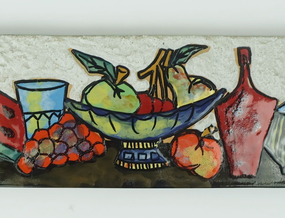 Image 1 of Mid Century Modern Wall Plaque with Still Life 1950s