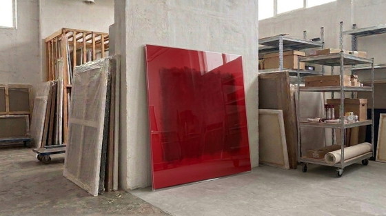XXL Ausführung - exklusive Farbfeldmalerei abstrakt Rotwein Farben auf 5 mm Acrylglas 140x140 cm – Kunstdrucke (photo 9 of 9)
