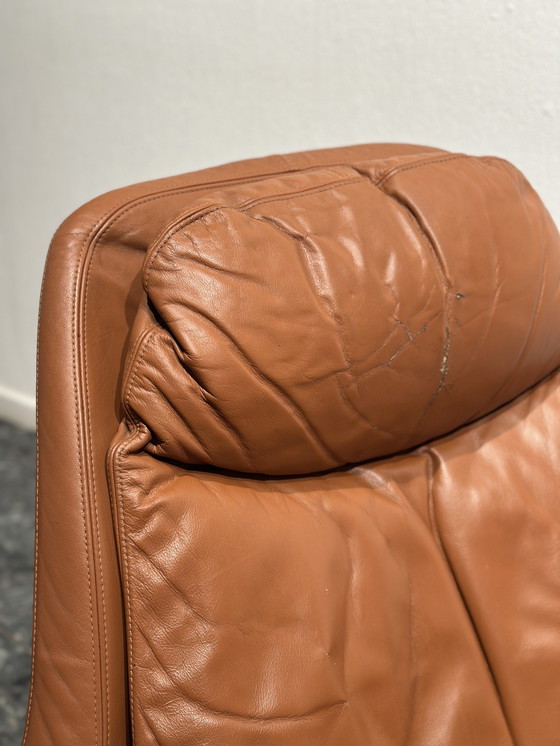 Image 1 of Vintage Italiaanse Cognac Leren Saporiti P60 Fauteuil