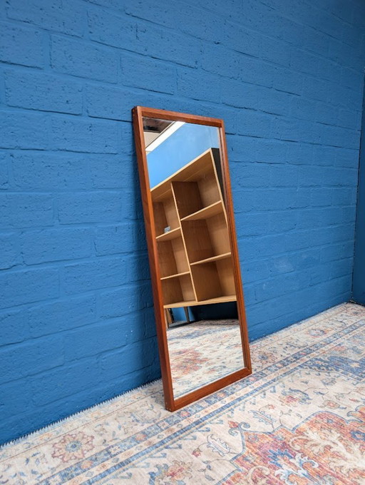 Vintage large mirror, Kai Kristiansen for Aksel Kjersgaard, 1960s