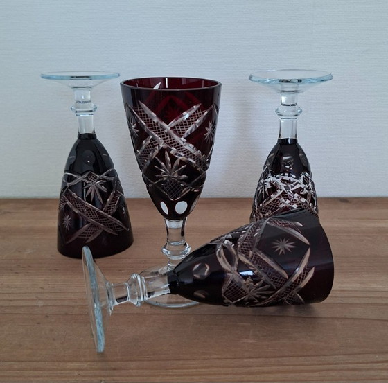 Juego de 4 copas de cristal rojo checo de Bohemia – Vasos y jarras, Crystal, Glass (photo 9 of 10)