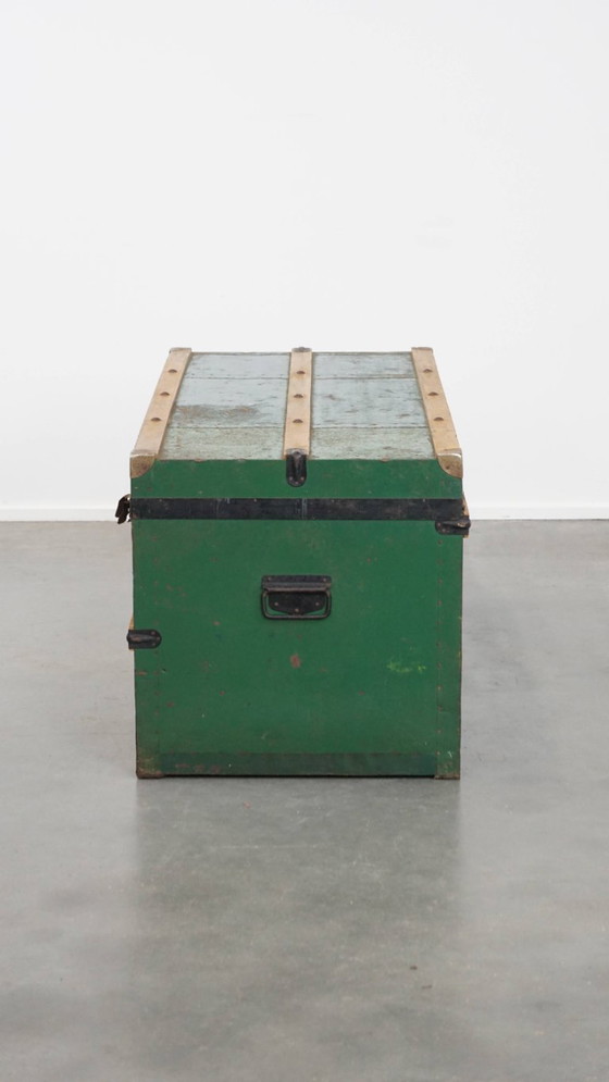 Image 1 of Original antique travel chest / coffee table from the early 1900s with handles