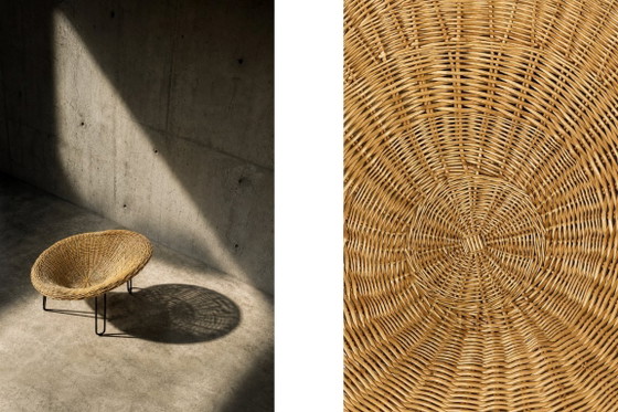 Sedia sferica vintage in rattan, stile moderno boho di metà secolo, italiana, anni '50. – Poltrone, Metal (photo 10 of 20)