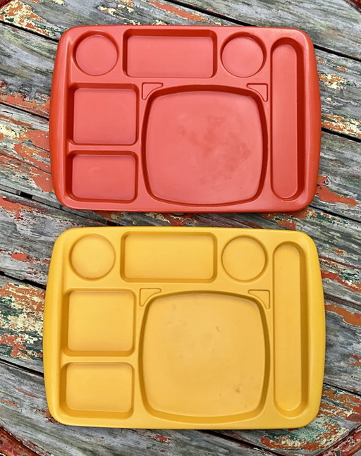 Pair of 1970s French Space Age Trays by Créations Bismuth Paris