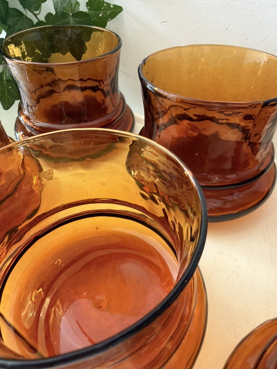 Ensemble de 6 verres à eau ambrés vintage – Verres et carafes, Glass (photo 4 of 5)