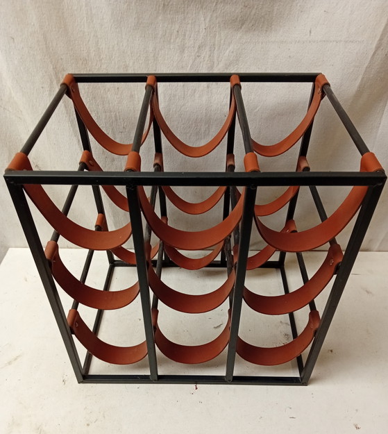 Wijnrek Arthur Umanoff – Iron, Leather (photo 6 of 7)