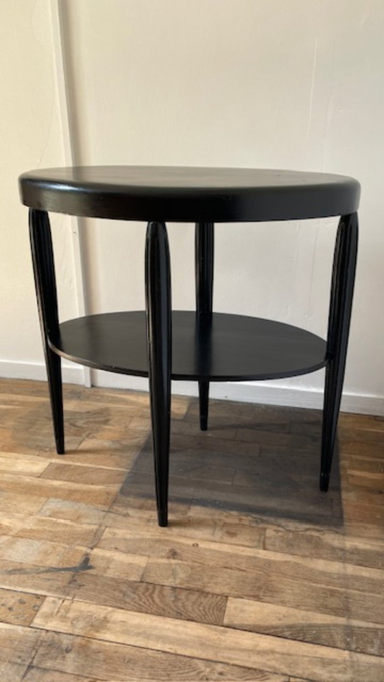 Image 1 of Art Deco Black Wood Console Table