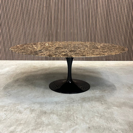 Knoll Saarinen Table tulipe haute - 198 cm - marron emperador